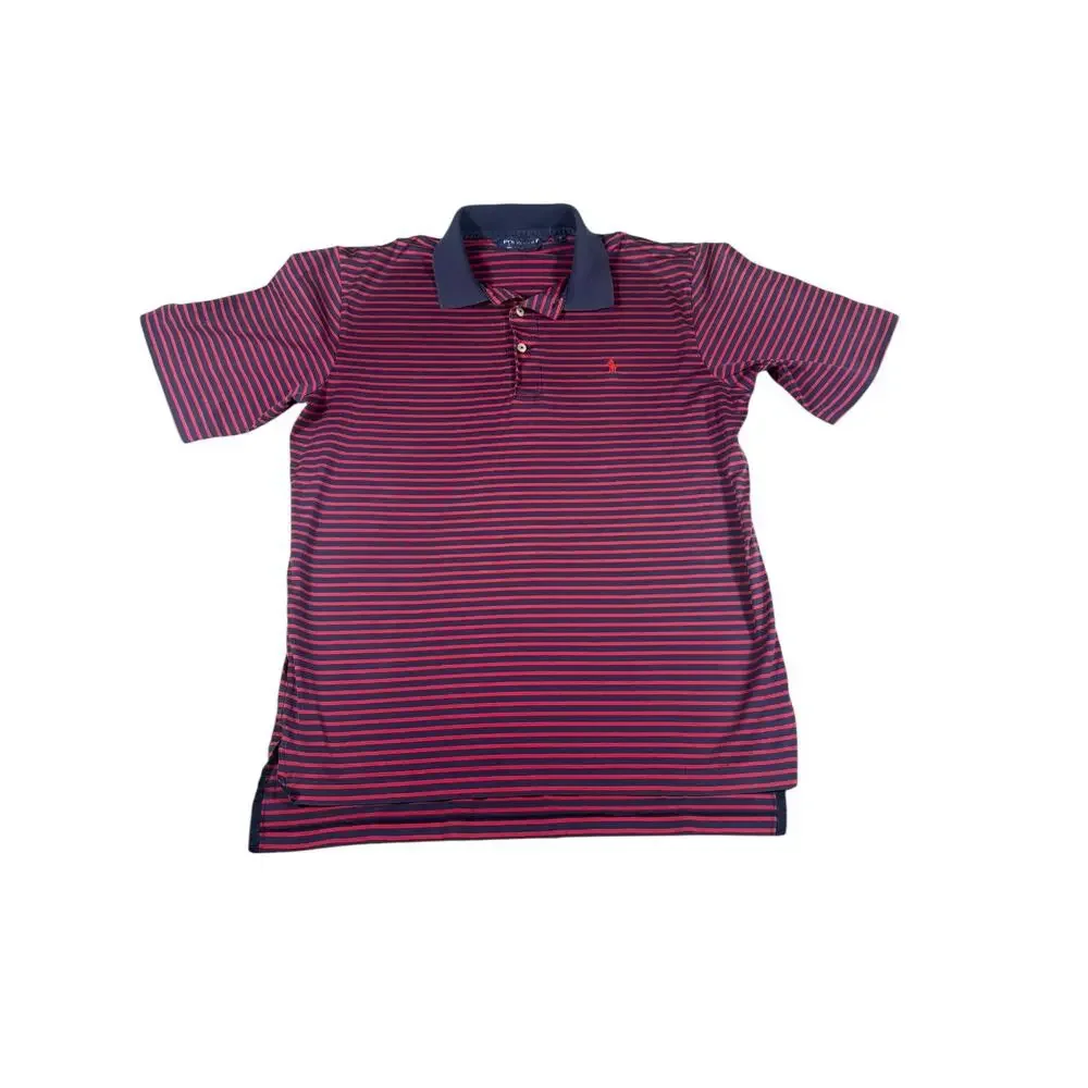 Polo‎ Golf Ralph Lauren Men's Shirt XL Navy Red Striped Short Sleeve Golf Casual